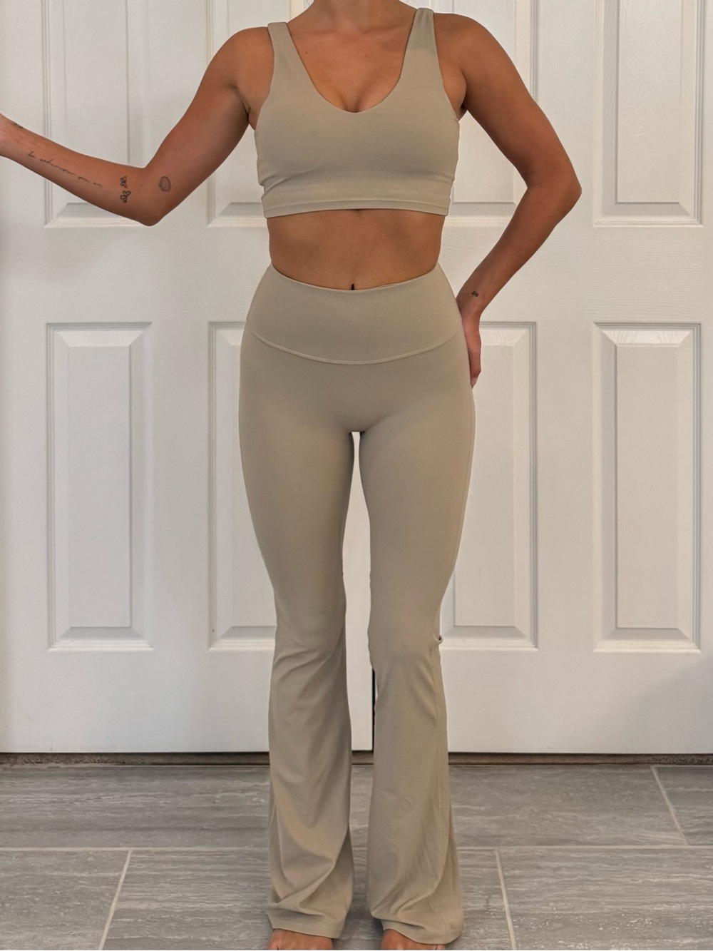 Taupe 2 Piece Athleisure Set